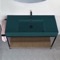 Modern  Console Vanity, Green Ceramic Sink, 43